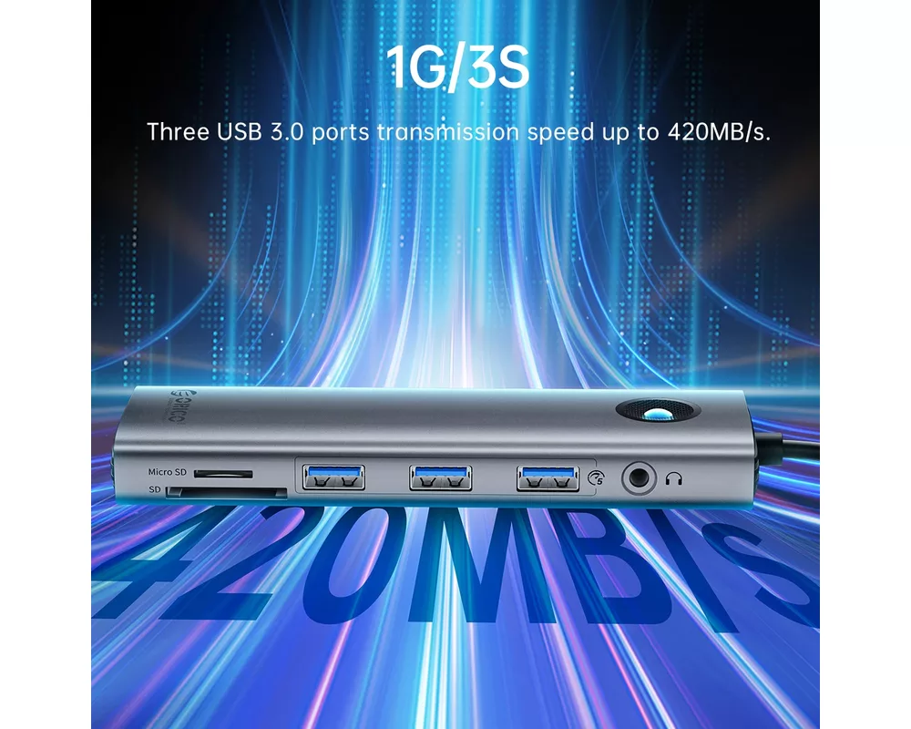 Докинг станция Orico Docking Station Type-C - PW11-9P-GY-EP - HDMI x 1 6