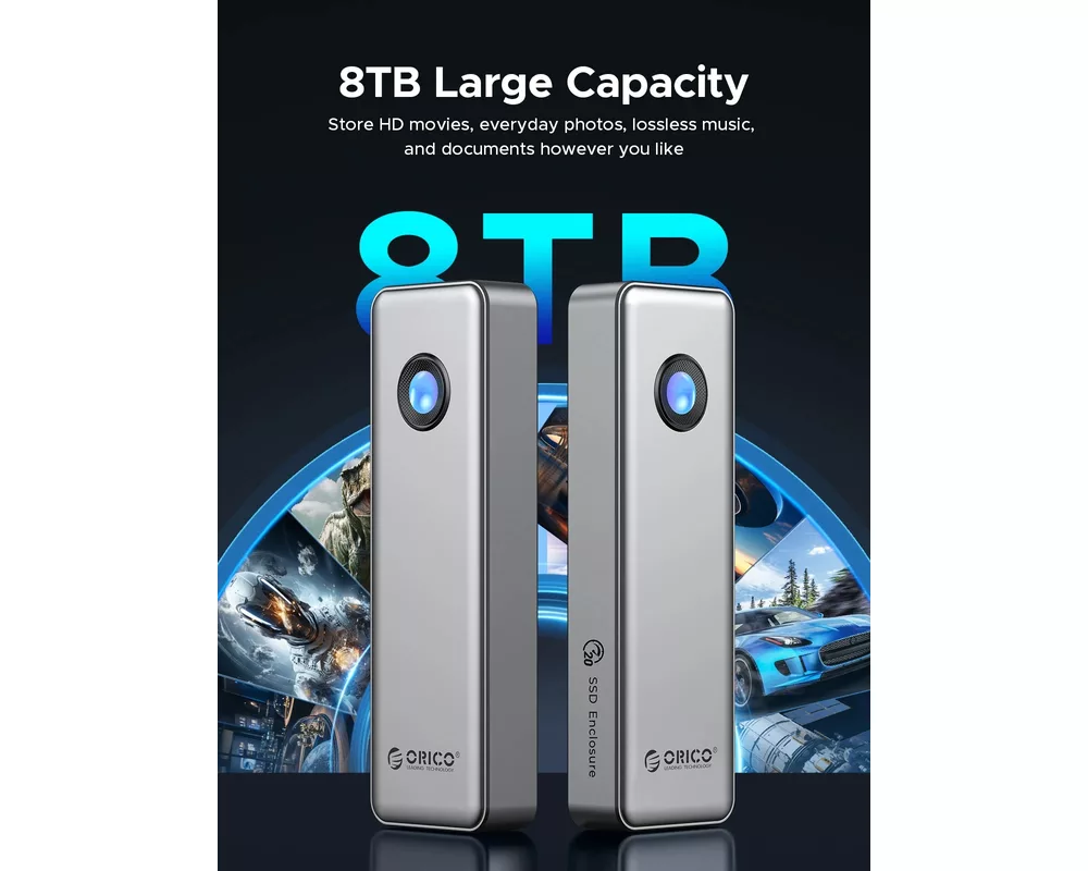 Аксесоар за съхранение Orico външна кутия за диск Storage - Case - M.2 NVMe M key - USB-C/A 11