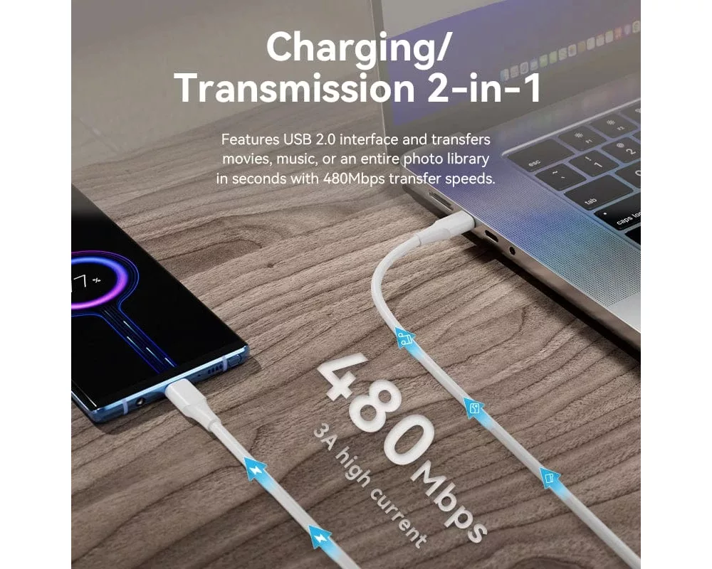 Кабел Vention Кабел USB 2.0 Type-C to Type-C -... 3