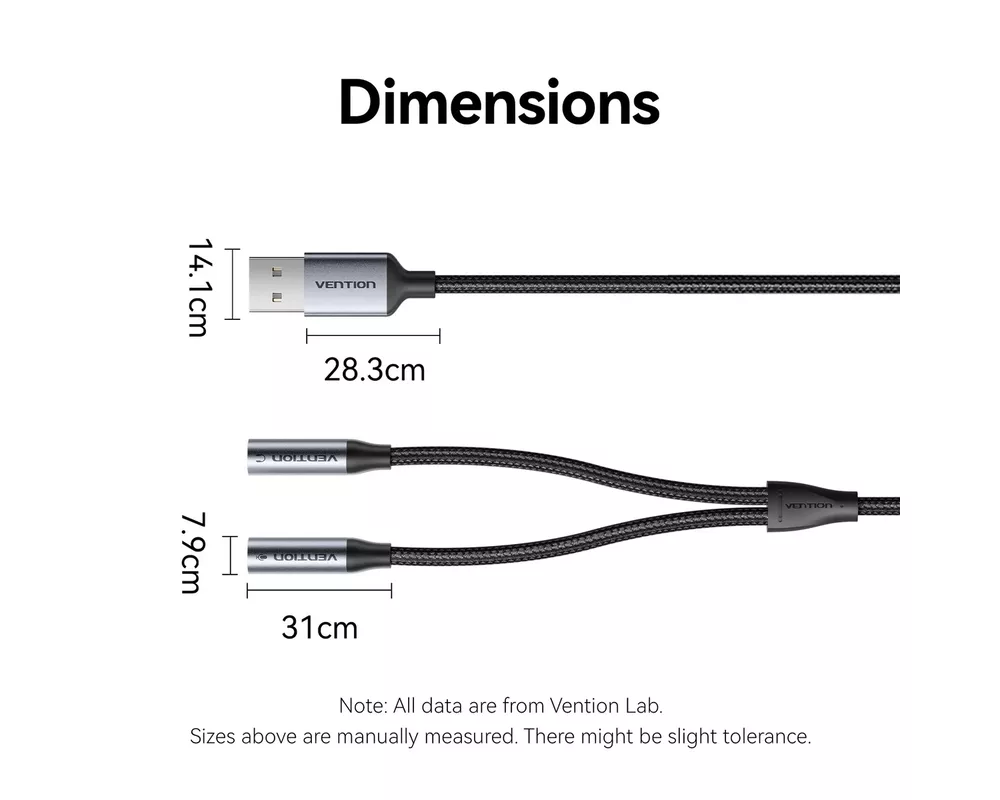 Звукова карта Vention USB Sound card 2-Port 0.25M Gray... 9