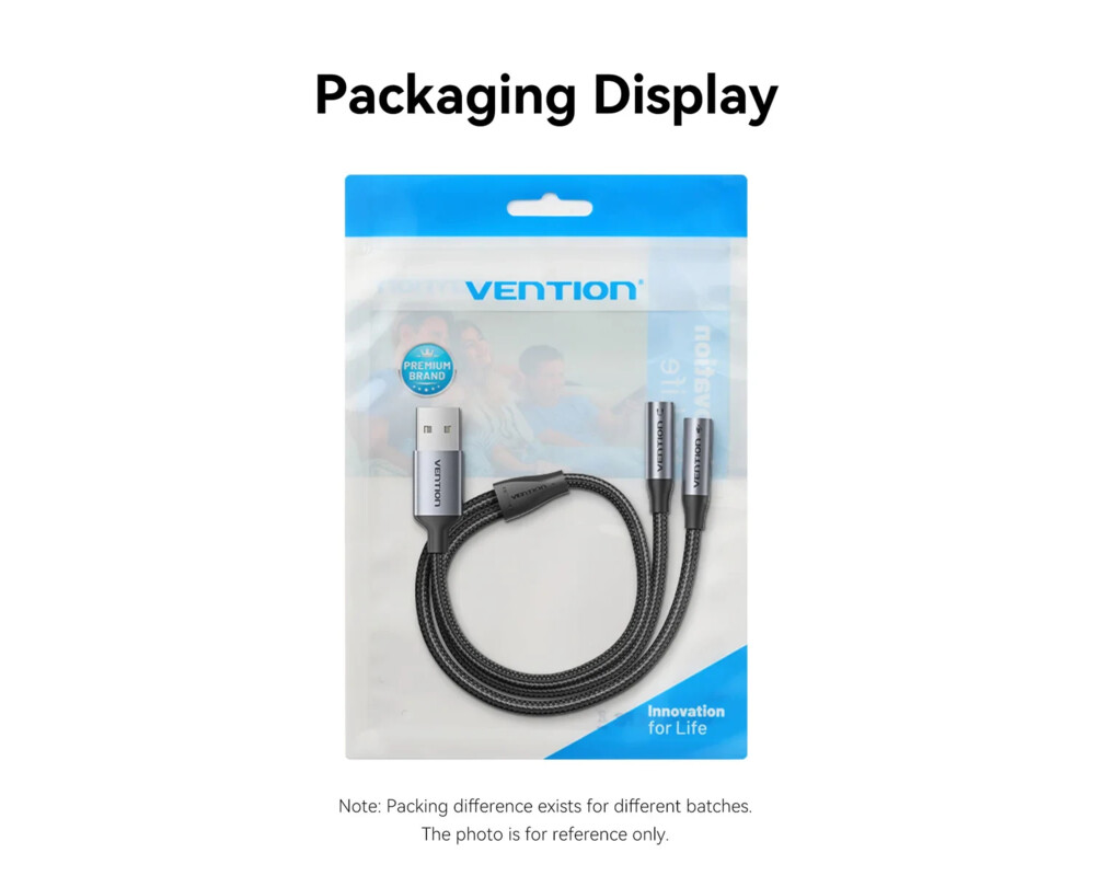 Звукова карта Vention USB Sound card 2-Port 0.25M Gray... 11