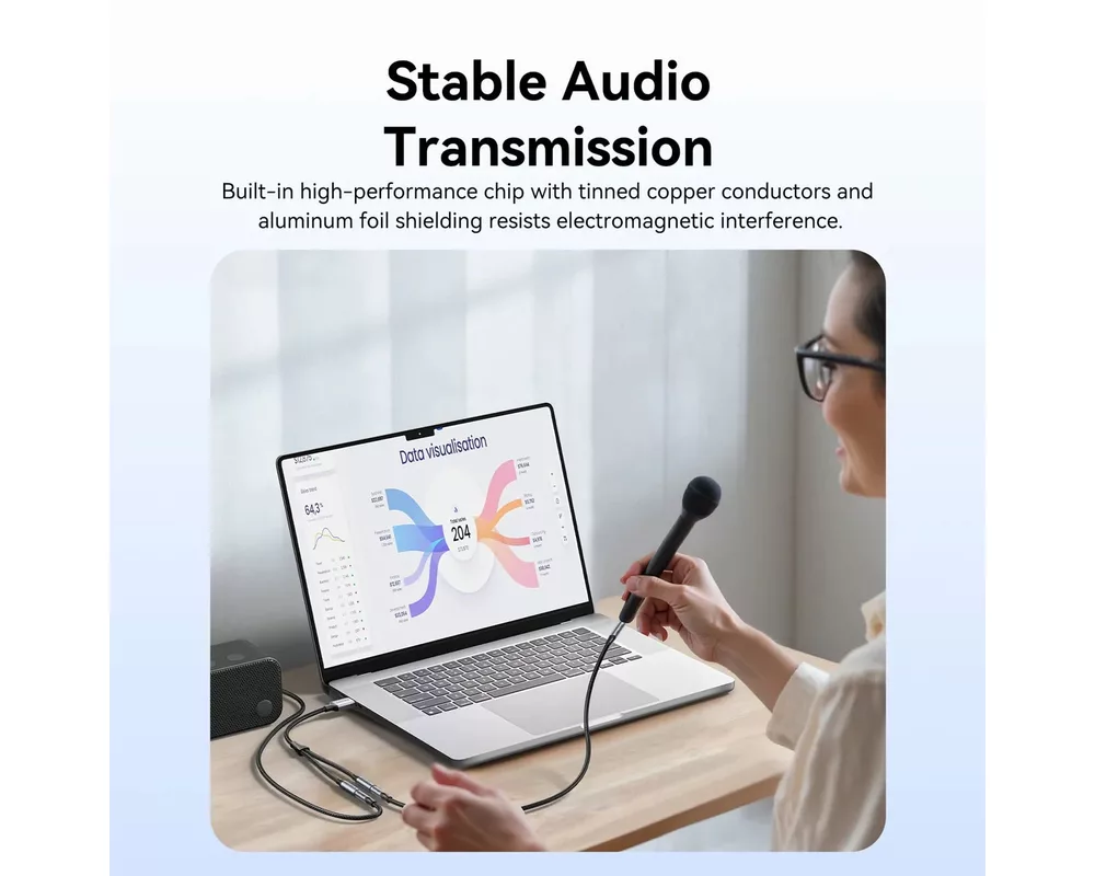 Звукова карта Vention USB Sound card 2-Port 0.25M Gray... 5