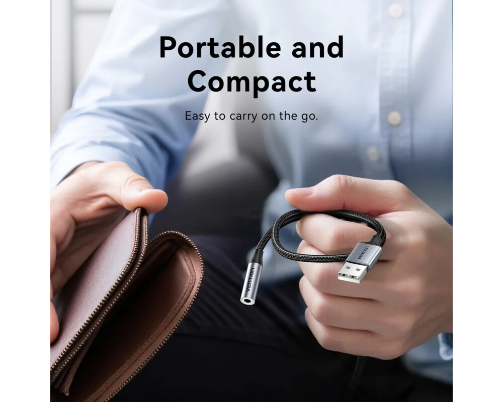 Звукова карта Vention USB Sound card 1-Port 0.25M Gray... 7