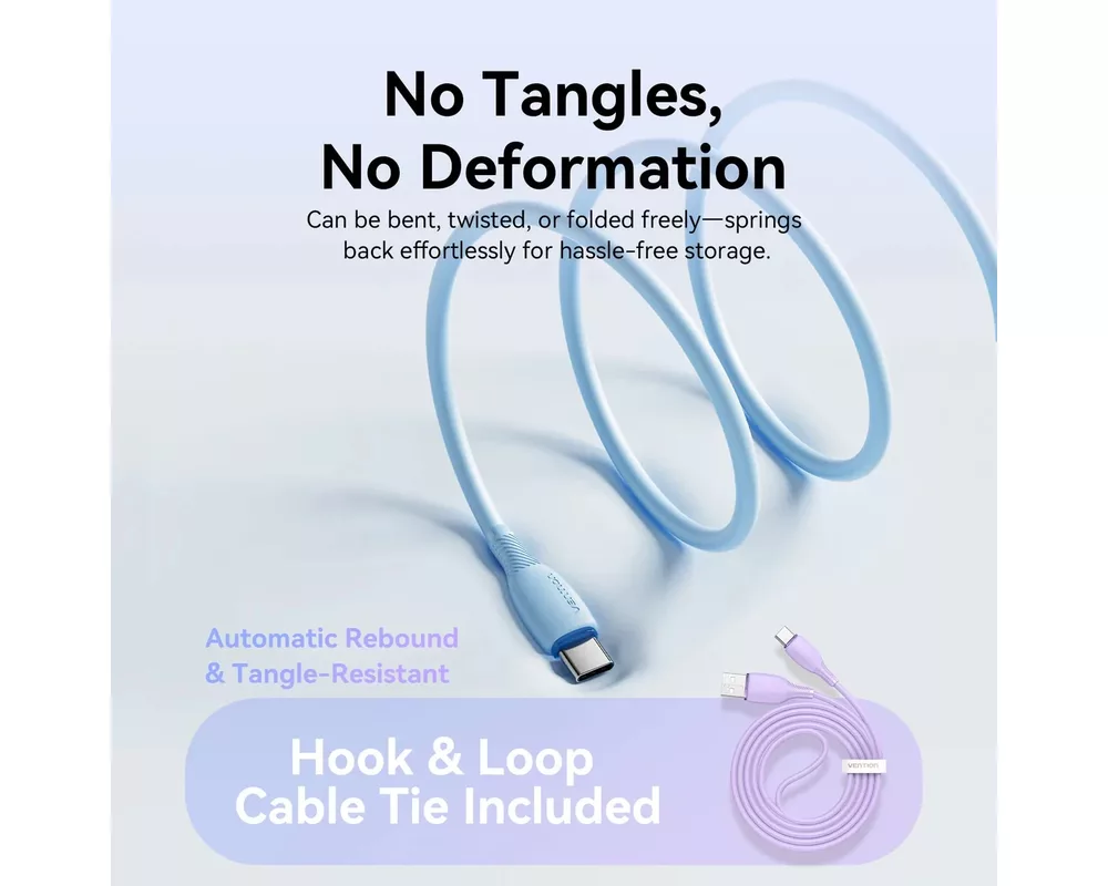 Кабел Vention Кабел USB 2.0 A Male to C Male 3... 7