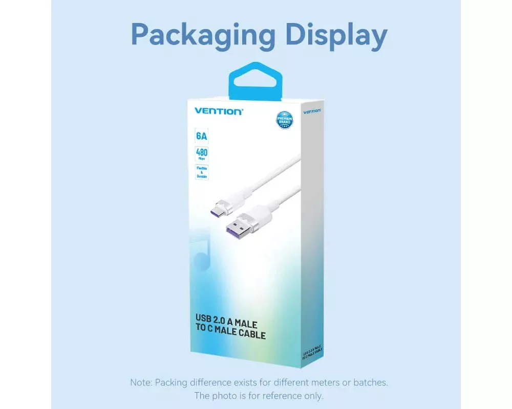 Кабел Vention Кабел USB 2.0 A Male to C Male 1... 13