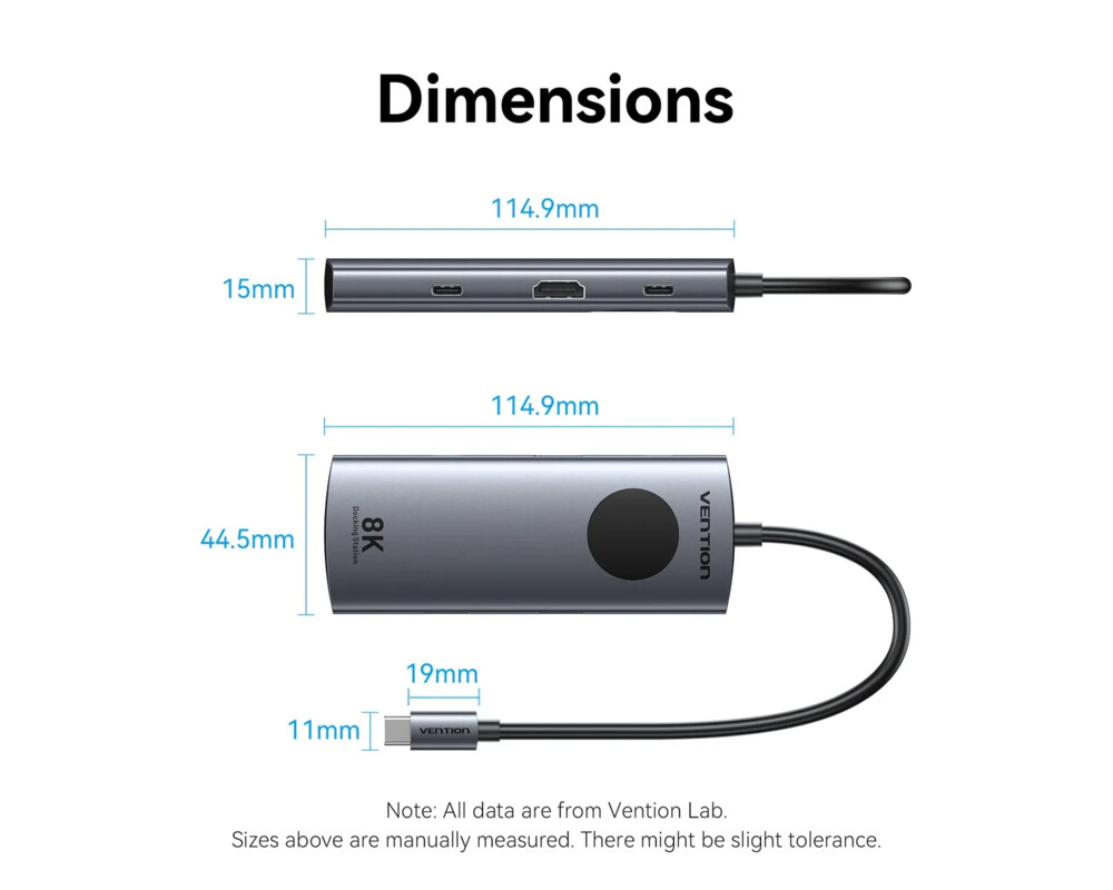 Докинг станция Vention Docking Station Type-C - TQZHB - 8K 13