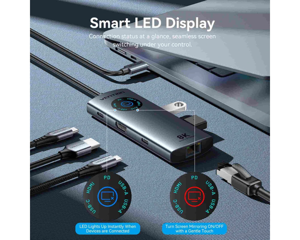 Докинг станция Vention Docking Station Type-C - TQZHB - 8K 4