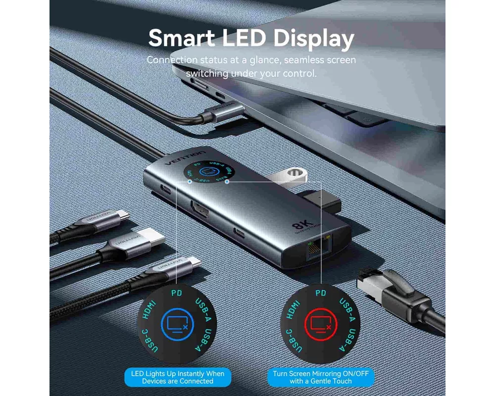 Докинг станция Vention Docking Station Type-C - TQZHB - 8K 4