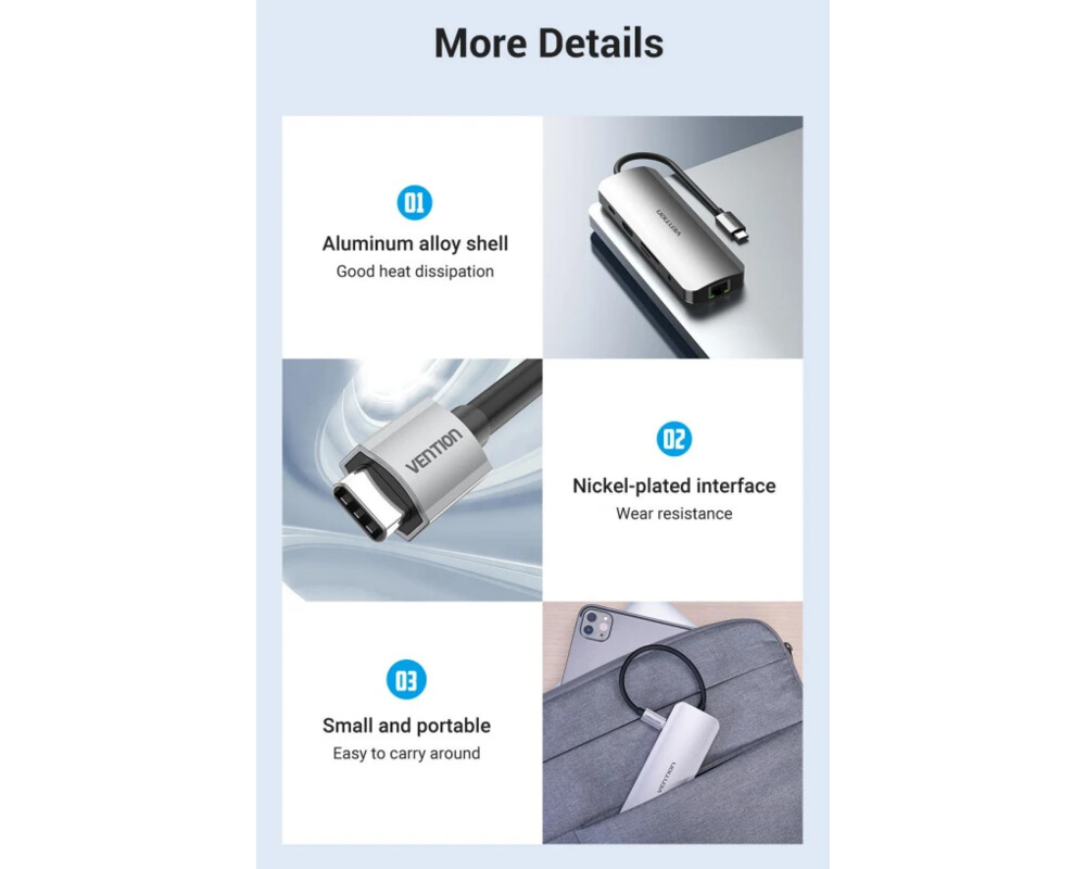 Докинг станция Vention Docking Station Type-C - TOLHB - HDMI x 1 13