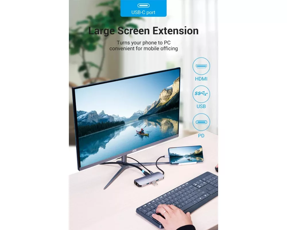 Докинг станция Vention Docking Station Type-C - TOLHB - HDMI x 1 10