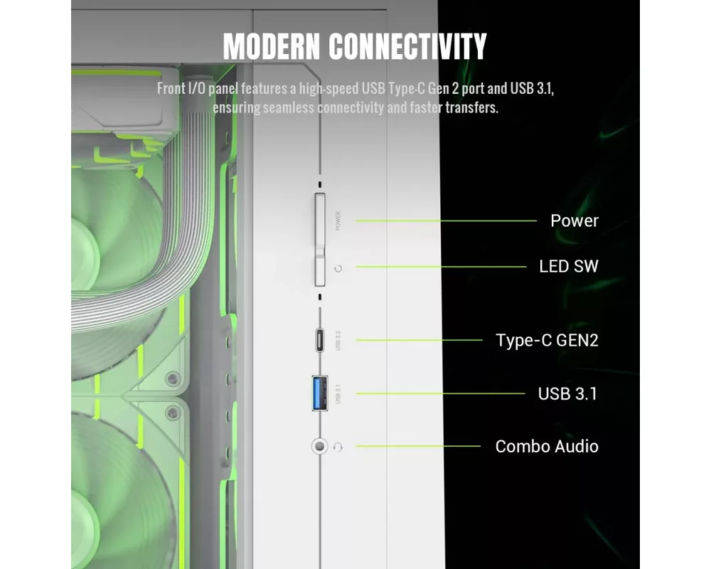 Кутия Gamemax mATX - CLAW 360 WH 11