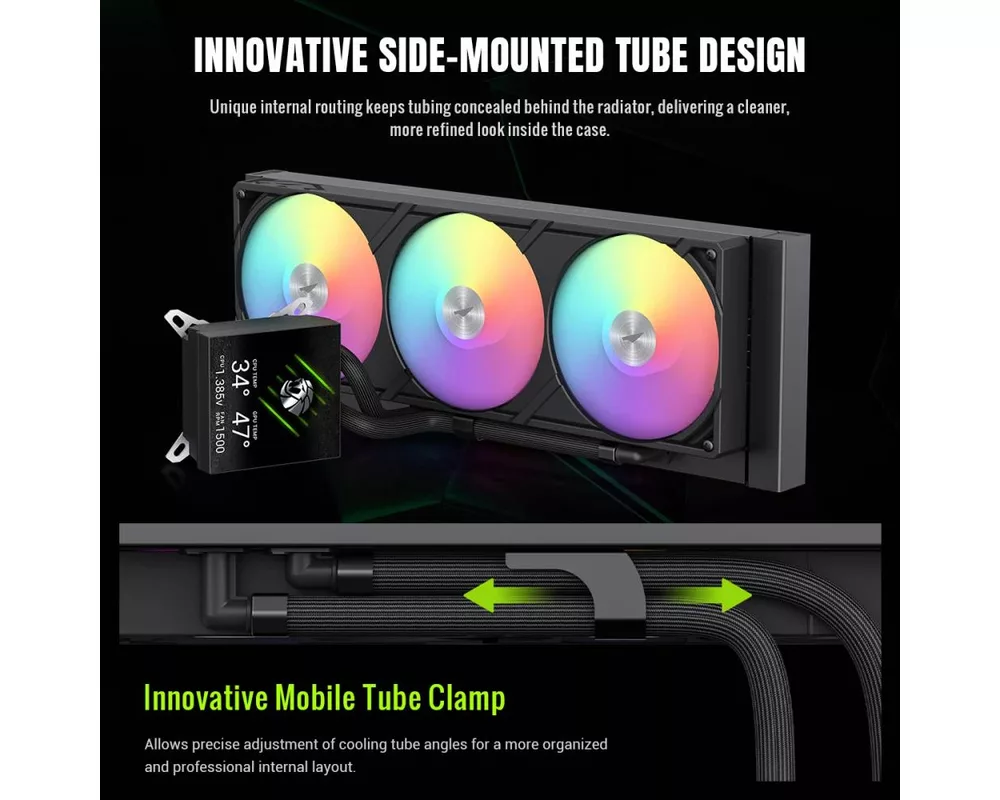 Охладител за процесор Gamemax GLACIER 360 LCD BK - Addressable... 12