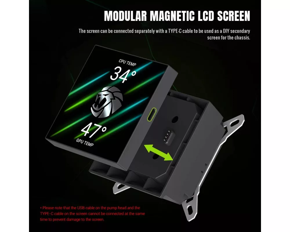 Охладител за процесор Gamemax GLACIER 360 LCD BK - Addressable... 11