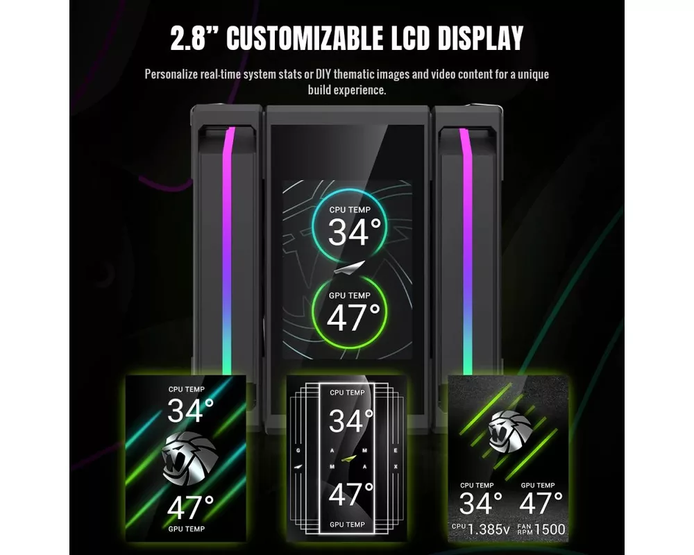 Охладител за процесор Gamemax Sigma 620 LCD Black - Addressabl... 6