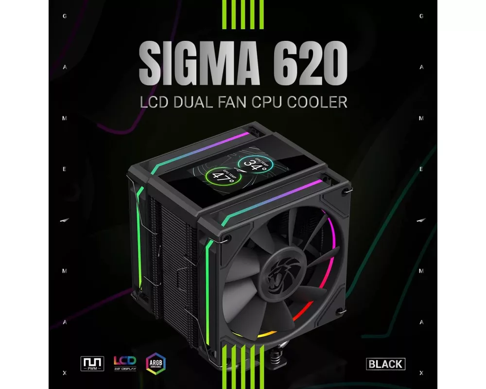 Охладител за процесор Gamemax Sigma 620 LCD Black - Addressabl... 9