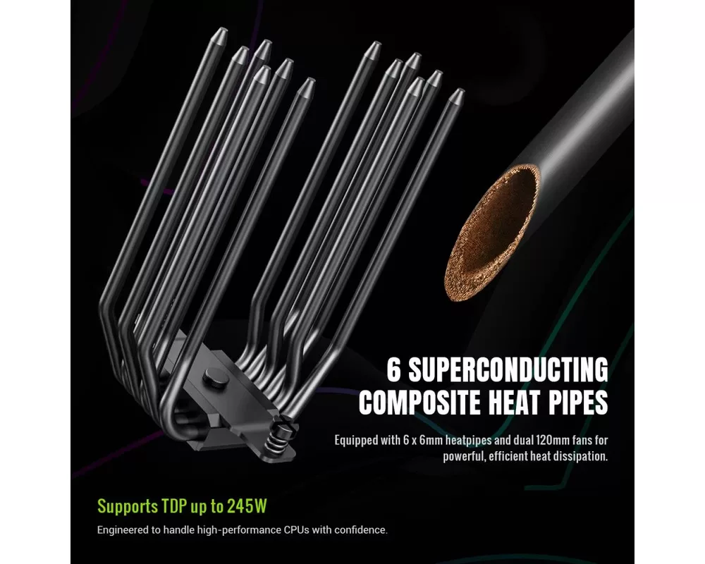 Охладител за процесор Gamemax Sigma 620 LCD Black - Addressabl... 10