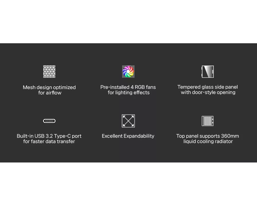 Кутия Zalman ATX - I3 NEO V2 White - RGB 16