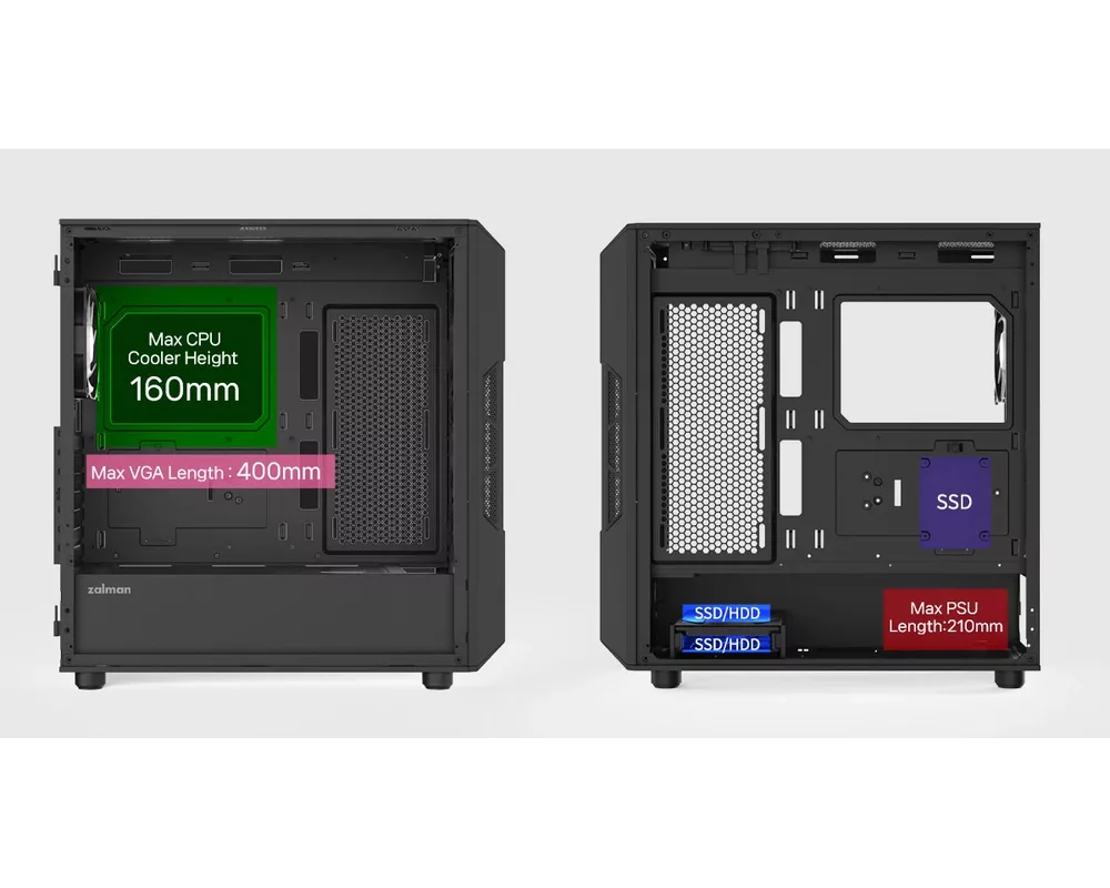 Кутия Zalman ATX - I3 NEO V2 Black - RGB 13