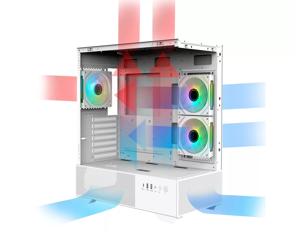 Кутия Zalman ATX - Chronix WHITE V2 - 3 x 120 mm A-RGB 8