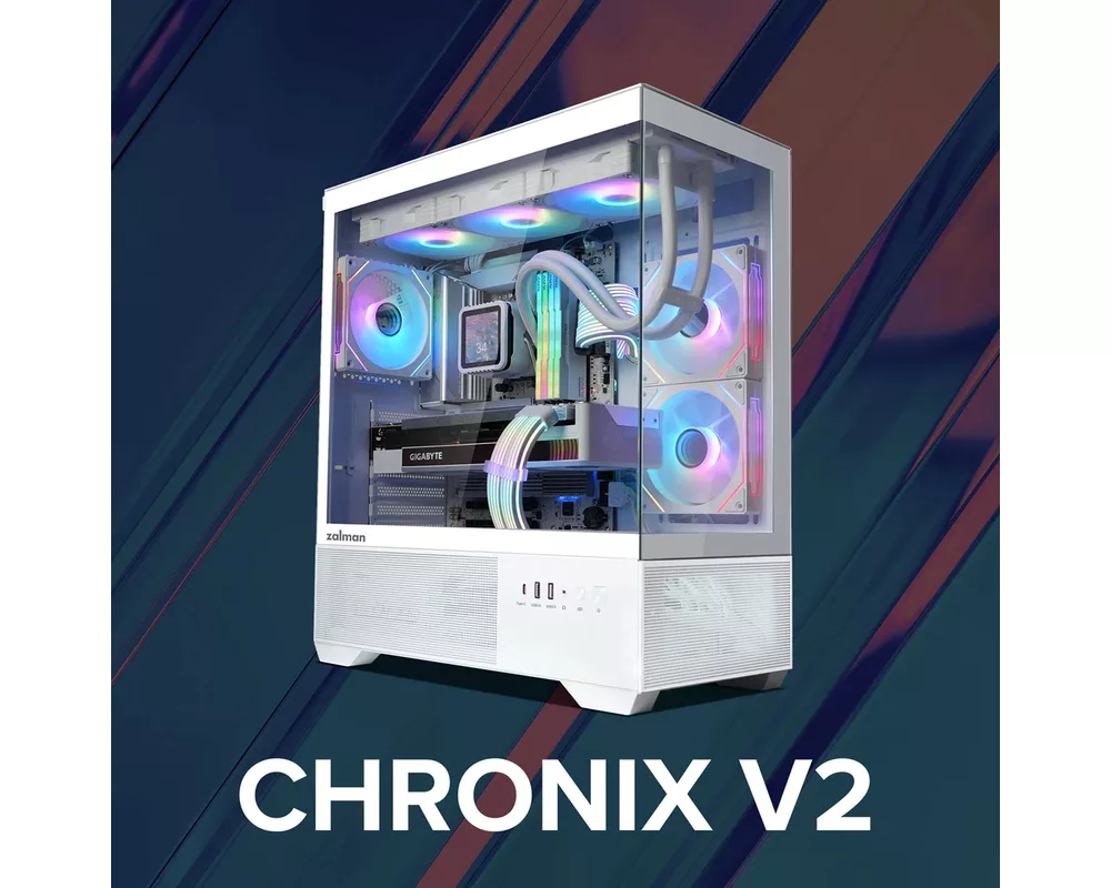 Кутия Zalman ATX - Chronix WHITE V2 - 3 x 120 mm A-RGB 9