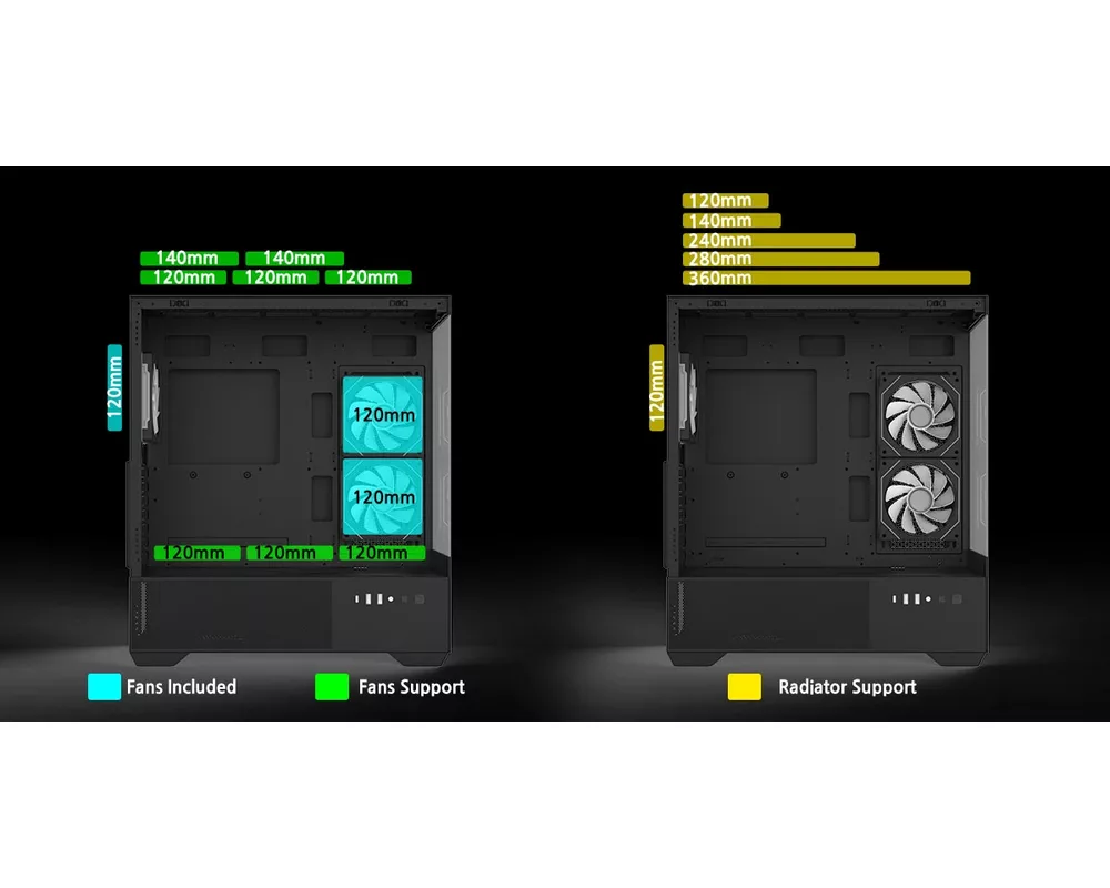 Кутия Zalman ATX - Chronix BLACK V2 - 3 x 120 mm A-RGB 14