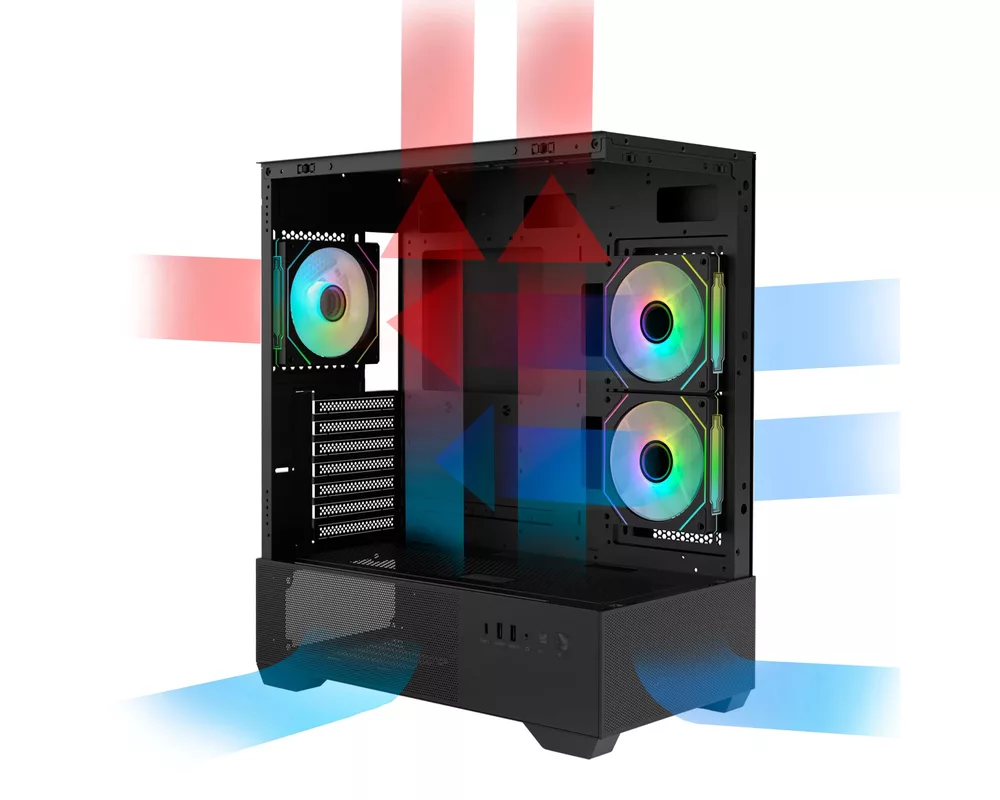 Кутия Zalman ATX - Chronix BLACK V2 - 3 x 120 mm A-RGB 10