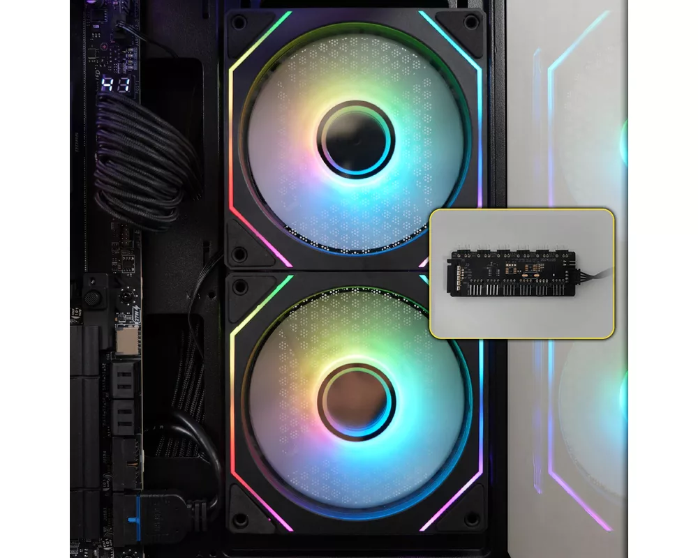 Кутия Zalman ATX - Chronix BLACK V2 - 3 x 120 mm A-RGB 21