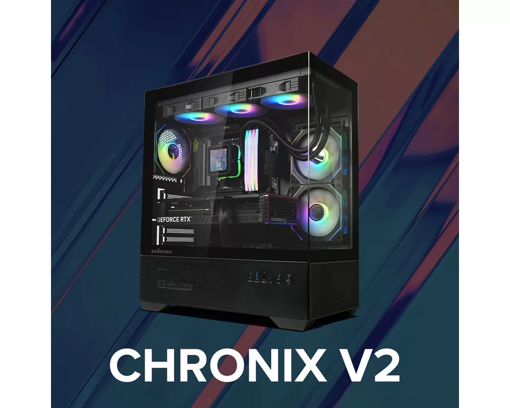 Кутия Zalman ATX - Chronix BLACK V2 - 3 x 120 mm A-RGB 13