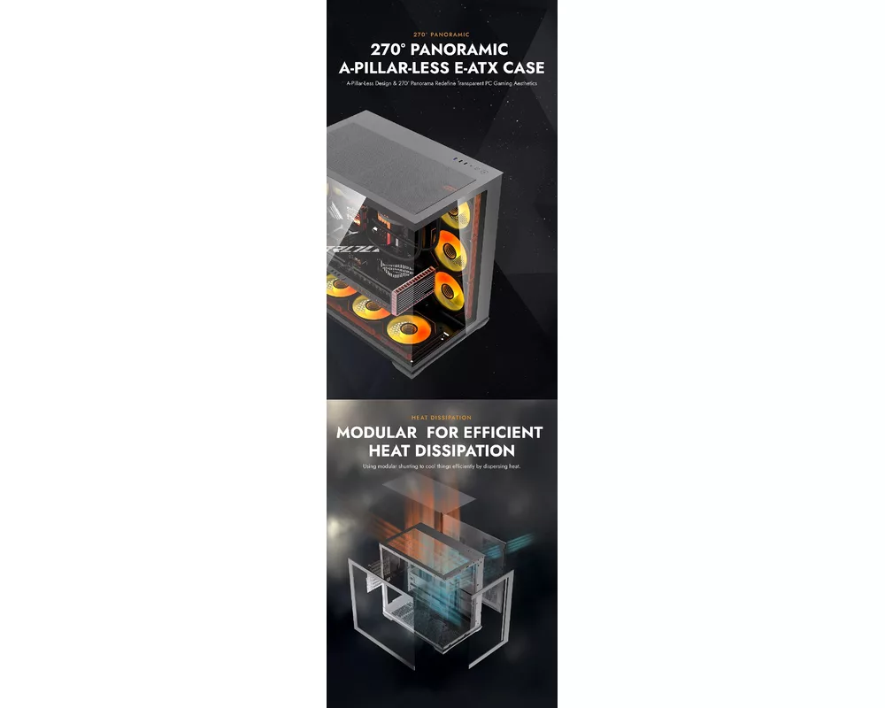 Кутия Darkflash EATX - C280 Black - 7 ARGB fan... 11