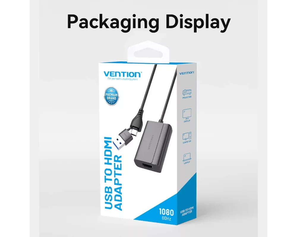 Адаптери Vention адаптер Adapter USB-C/A to HDMI... 15