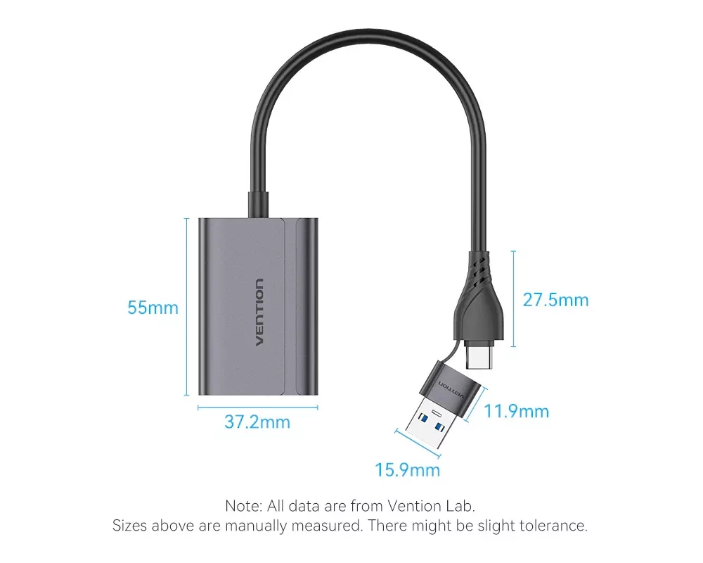 Адаптери Vention адаптер Adapter USB-C/A to HDMI... 14