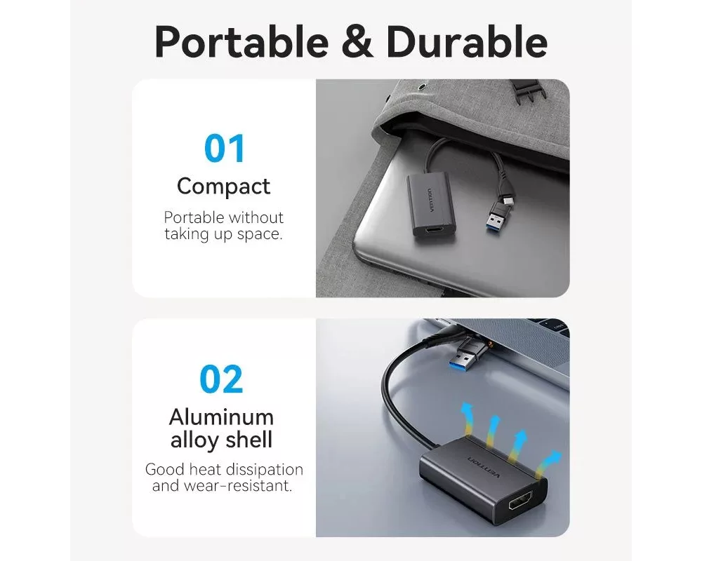 Адаптери Vention адаптер Adapter USB-C/A to HDMI... 8