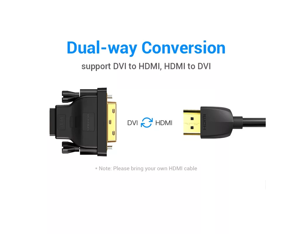 Адаптери Vention Адаптер Adapter DVI M / HDMI F G... 2