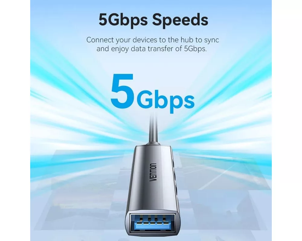 USB хъб Vention USB3.0 HUB 4 port Aluminium - CK... 6