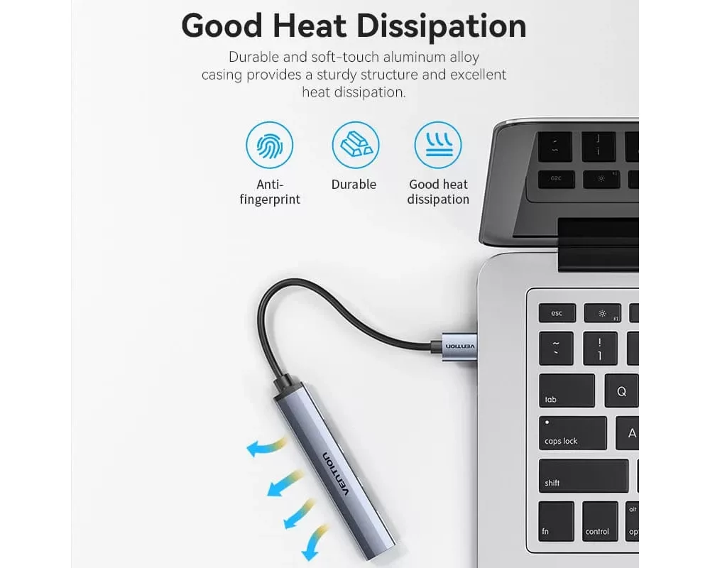 USB хъб Vention USB3.0 HUB 4 port Aluminium - CK... 2
