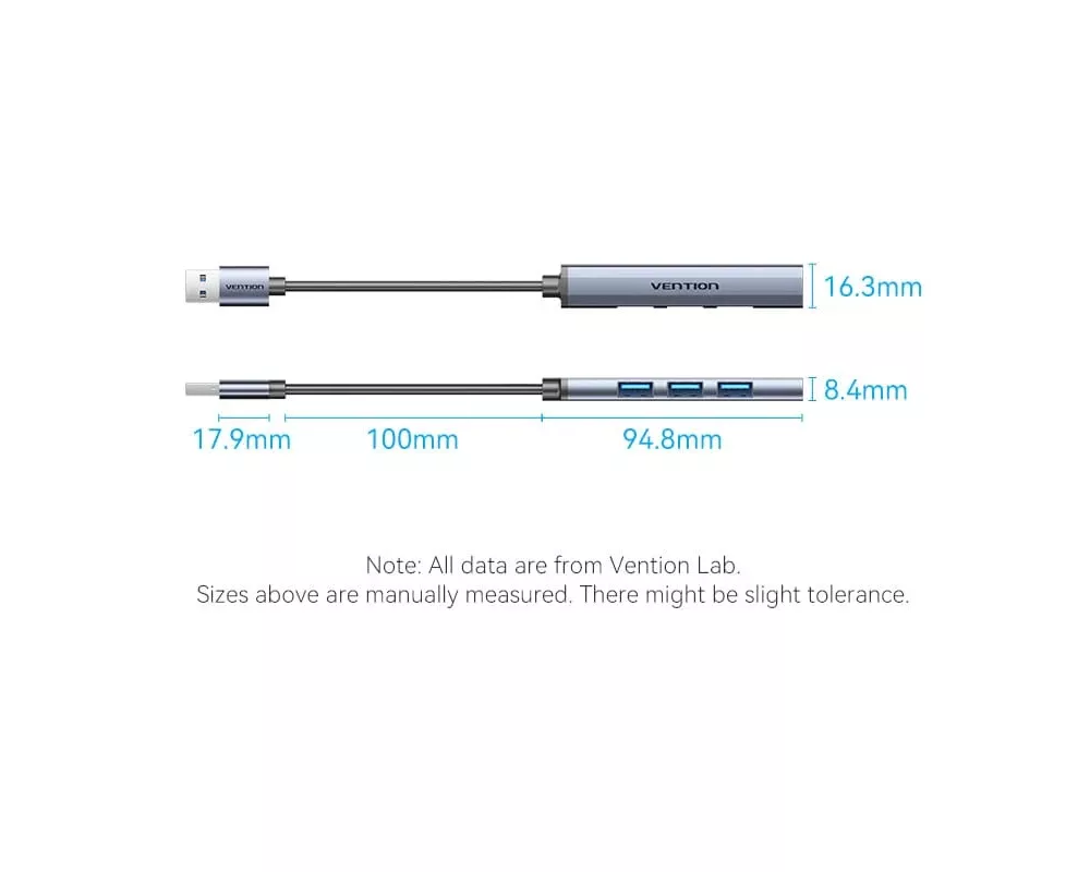 USB хъб Vention USB3.0 HUB 4 port Aluminium - CK... 9