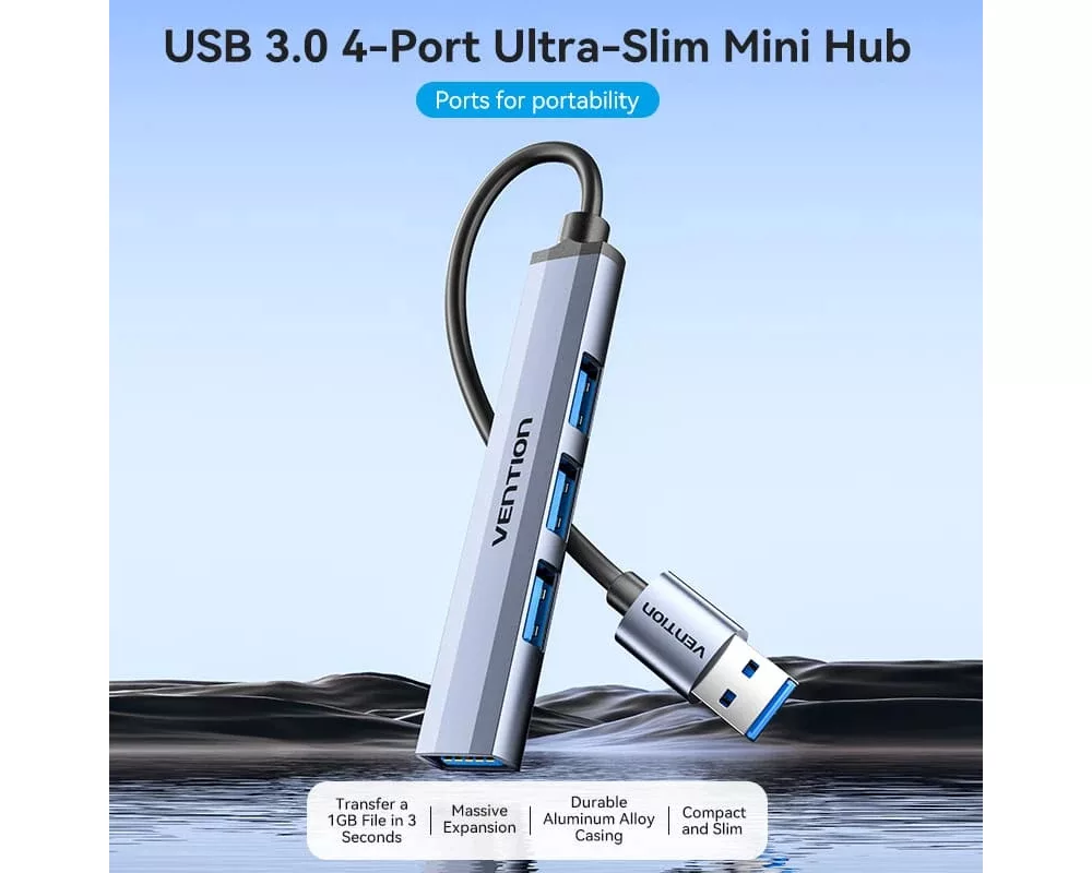 USB хъб Vention USB3.0 HUB 4 port Aluminium - CK... 3
