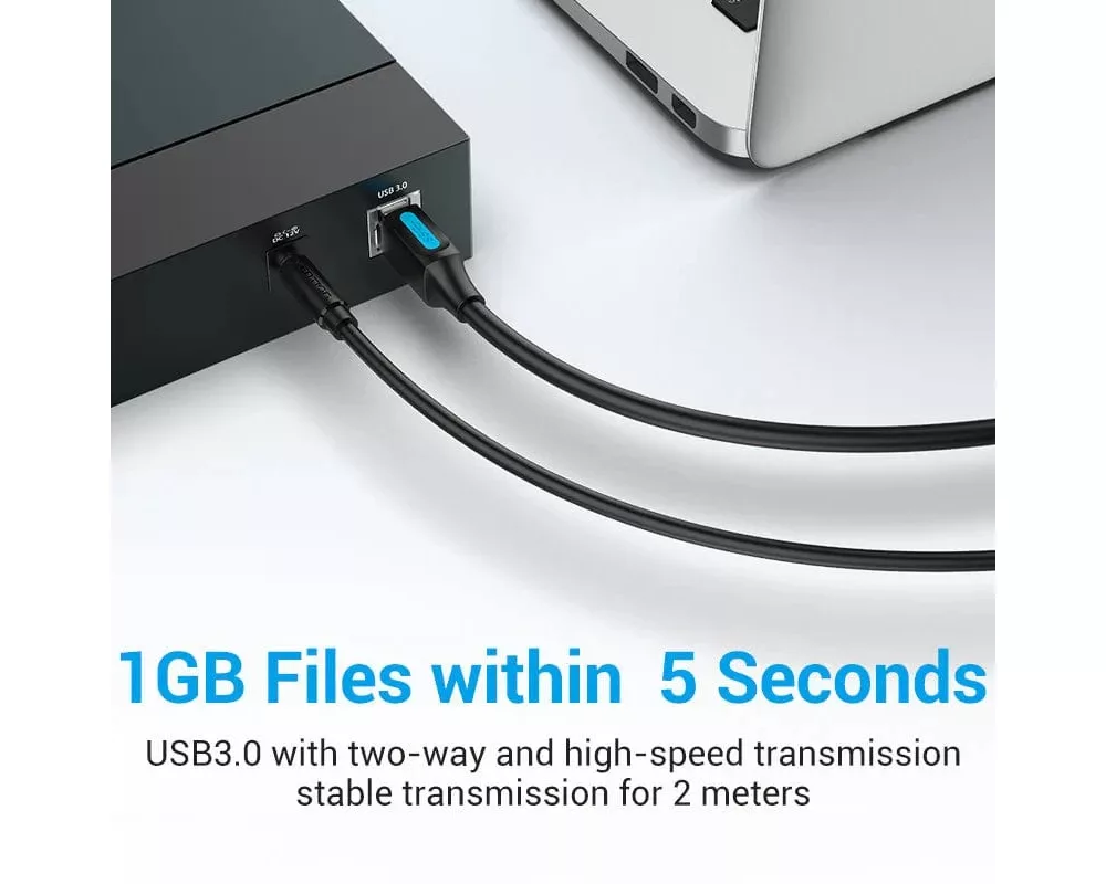 Кабел Vention Кабел USB 3.0 AM / BM - 0.5M Bla... 6