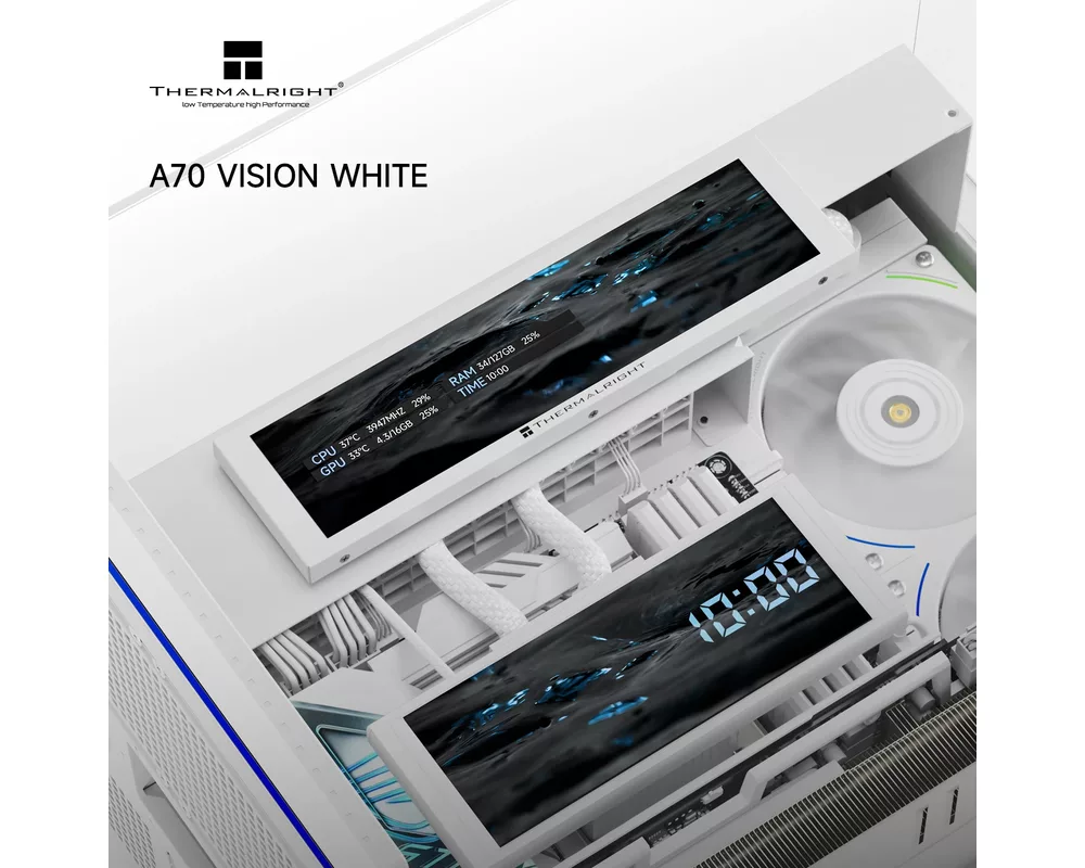 Кутия Thermalright ATX - TR-A70 Vision White - 9.16 inch LCD Display 7