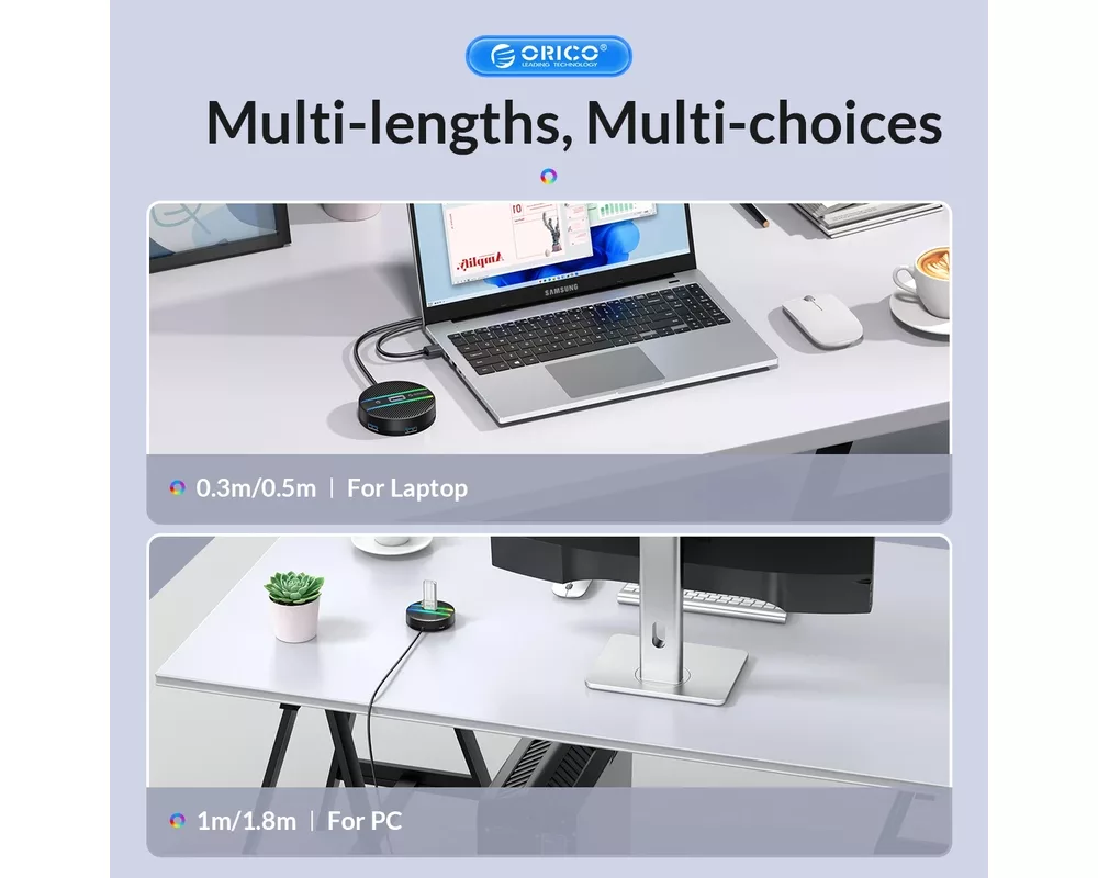 USB хъб Orico HUB USB3.1 Type-C 4 port - 4 x USB3.0 White 9