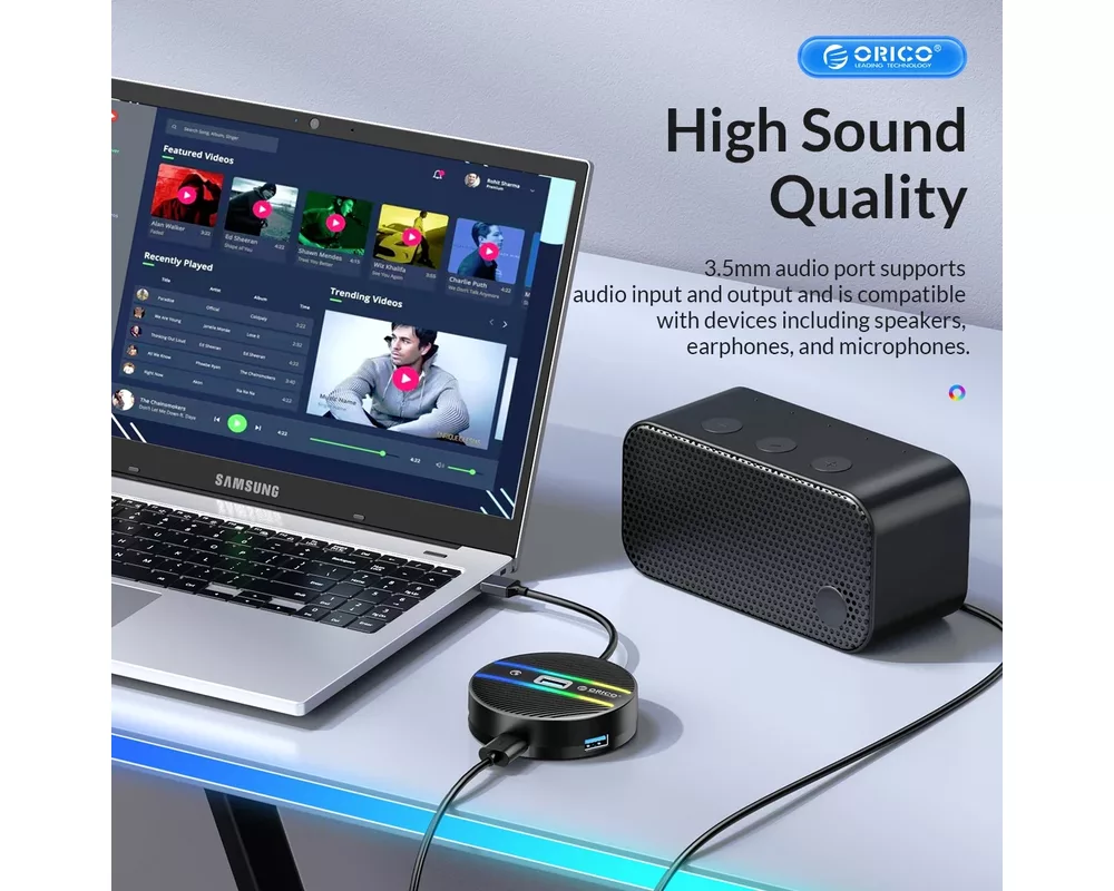 USB хъб Orico HUB USB3.1 Type-C 4 port - 4 x USB3.0 White 5