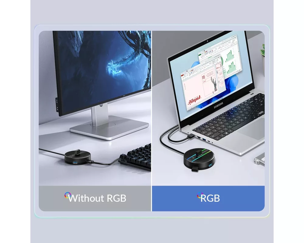USB хъб Orico HUB USB3.1 Type-C 4 port - 4 x USB3.0 White 8