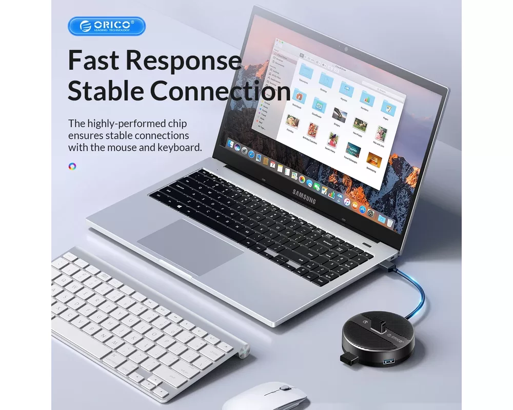 USB хъб Orico HUB USB3.1 Type-C 4 port - 4 x USB3.0 White 6