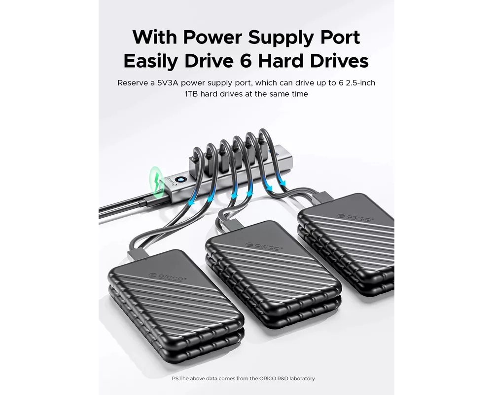 USB хъб Orico USB3.0 HUB 7 port Black - CL7U-U3-... 4