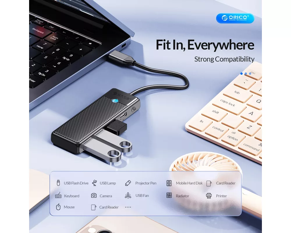 USB хъб Orico USB3.1 HUB Type-C - 2 x USB3.0 7