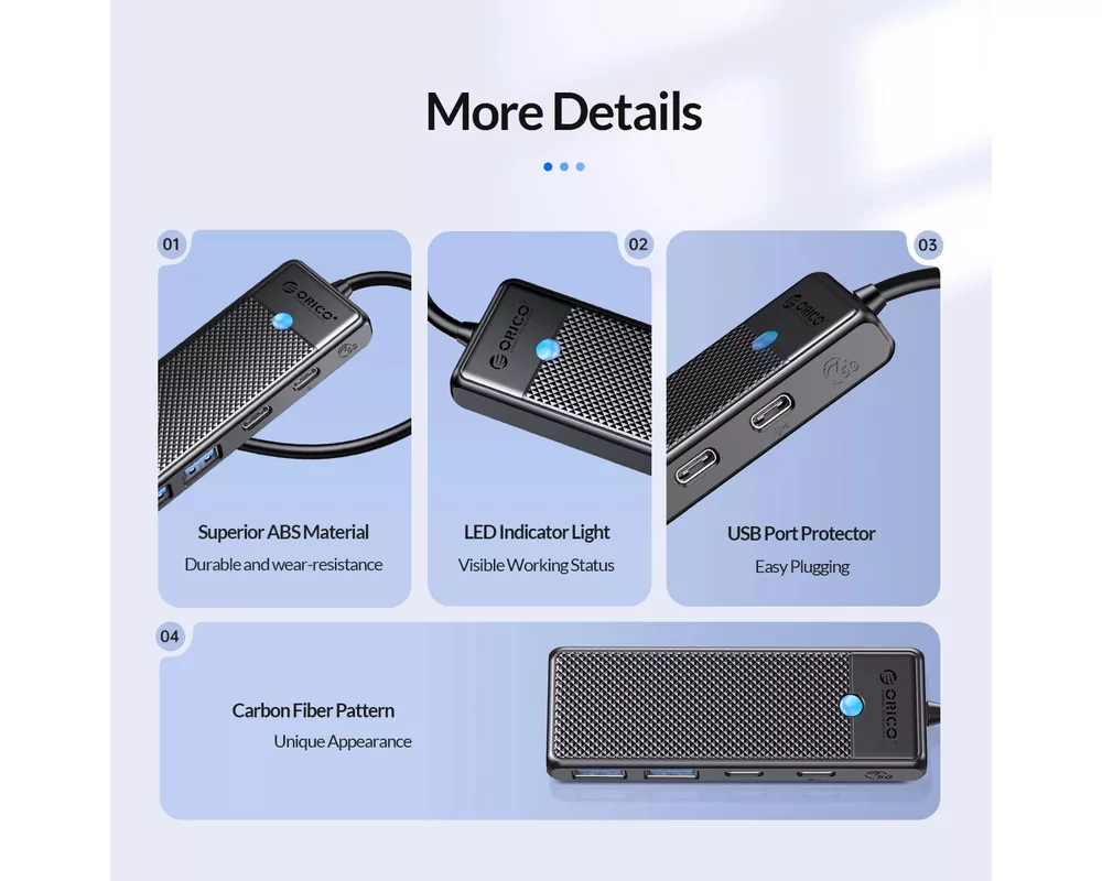 USB хъб Orico USB3.1 HUB Type-C - 2 x USB3.0 12