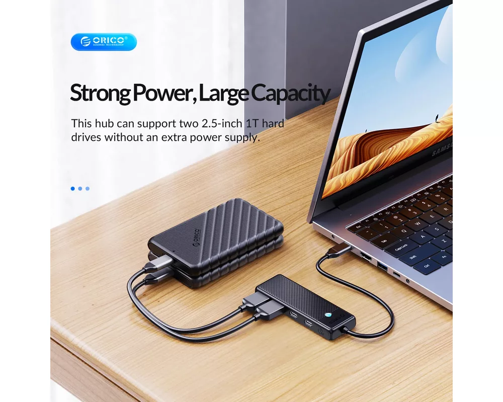 USB хъб Orico USB3.1 HUB Type-C - 2 x USB3.0 6