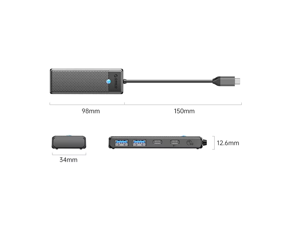 USB хъб Orico USB3.1 HUB Type-C - 2 x USB3.0 3