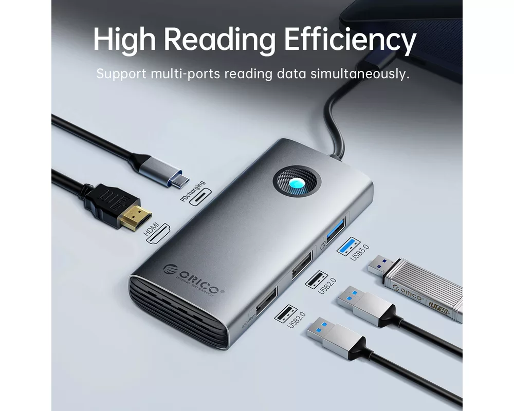 Докинг станция Orico Docking Station Type-C - PW11-6P25R-GY-BP - HDMI 6