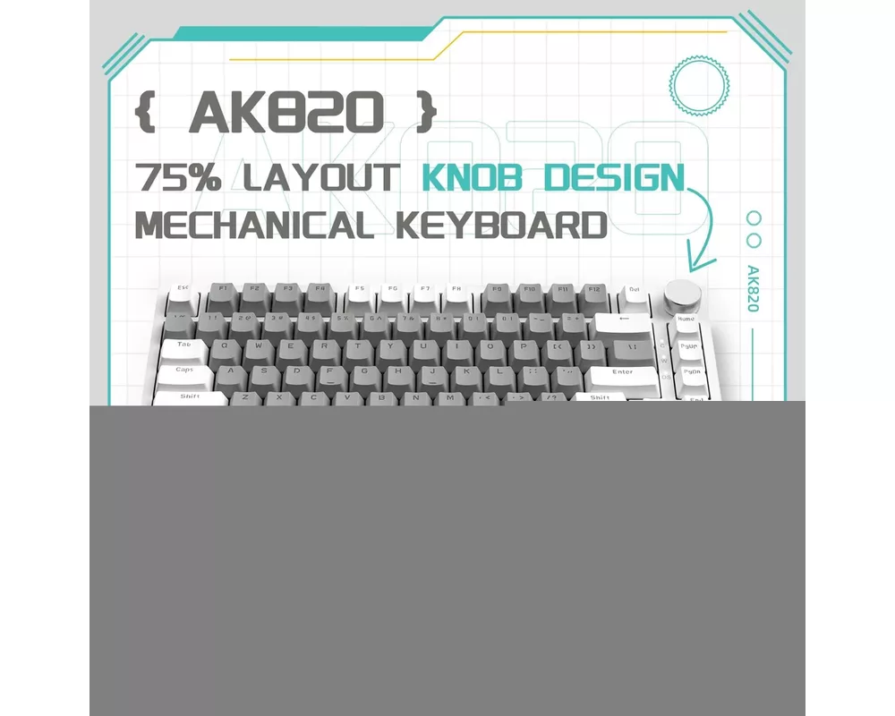 Клавиатура Ajazz геймърска механична AK820 - Mille feuille Yellow Switches [Linear] 4